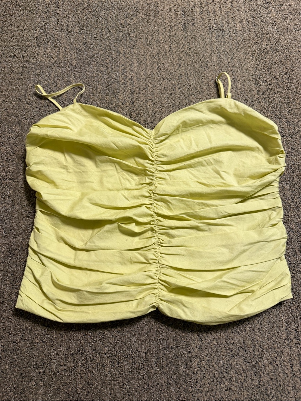 Dynamite Light Yellow Ruched Cami Top
